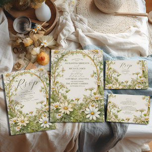 Cartons Réponse Vintage Daisy Mariage Art Nouveau