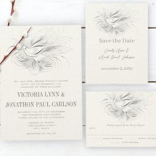 Invitation Mariage Inséparable Vintage Pen Flourish