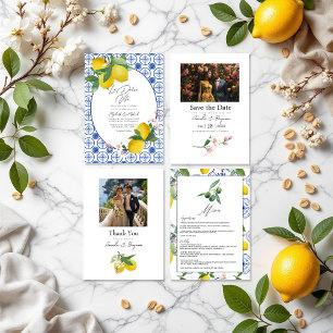La Dolce Vita Lemon & Olive Mediterrane Hochzeit Menükarte