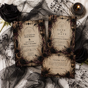 Boho-Goth-Hochzeit Save The Date