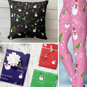 Personalisierter Weihnachtsschneefest Postkarte