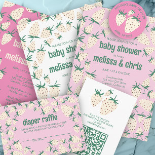 Invitation Fraise Blanche Mignonne Pineberry FÊTE DE NAISSANC