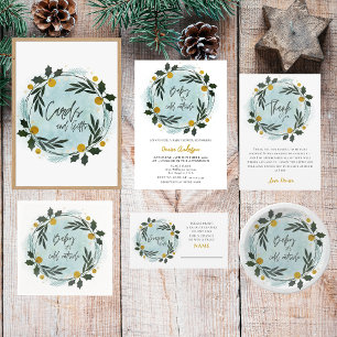 Baby It's Cold Outside Winter Blue Gold Babyparty Pappteller