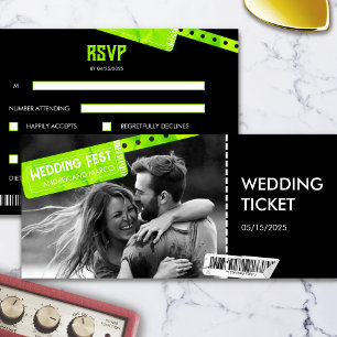 Rock and Roll Wedding Ticket Konzert Boarding Pass