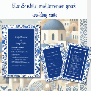 Invitation Mariage grec bleu de Santorin