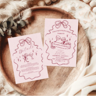 Cartons Réponse Quirky Bow Mariage manuscrit