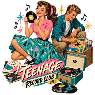Teenage Record Hop Vintage T-Shirt für Damen aus d