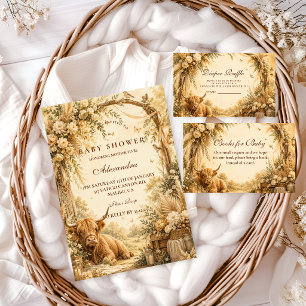 Serviette En Papier Fête de Bébé Bohème Vache des Highlands Fantaisist