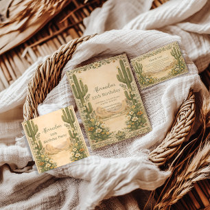 Serviette En Papier Fête d'anniversaire Vintage Desert Botanicals