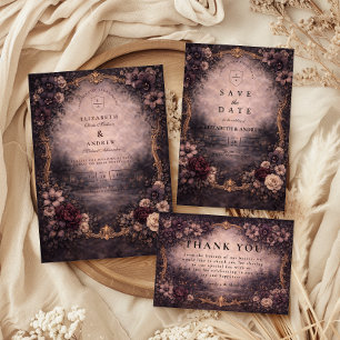 Save The Date Mariage Baroque à l'Or Moody