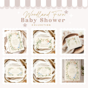 Elegante Woodland Fern Baby Shower Books for Baby Begleitkarte