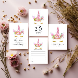Carte de conseil de Baby shower rose floral Unicor