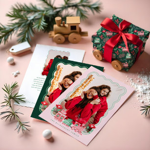 Fun Monogram Vintag Train Christmas Tree Lieferung Geschenkanhänger