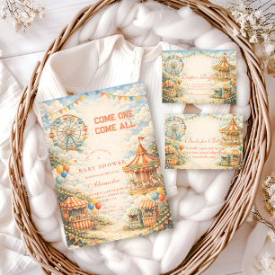 Serviette En Papier Baby Shower Cirque Vintage