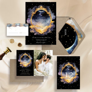 Invitation Photo Céleste Mystique Enregistrer La Date