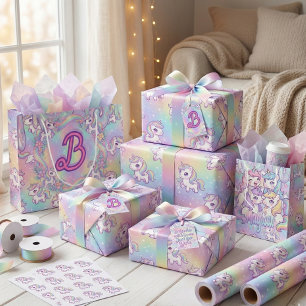 Invitation Mignon Licorne Kawaii Arc-en-ciel Pastel Magique