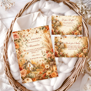 Invitation Baby Shower Bohème Automnal Rustique