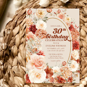 Trendy Kupferhydrangea blush 30 Geburtstag Willkom Poster