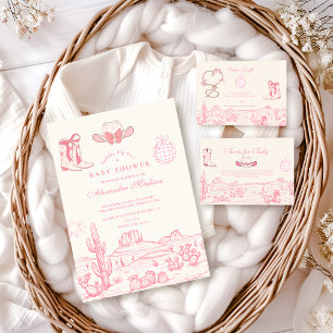 Serviette En Papier Disco Cowgirl Baby shower