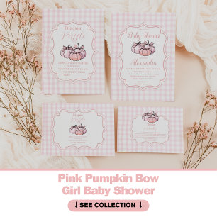 Pink Pumpkin Bow Girl Baby Shooting Books for Baby Begleitkarte