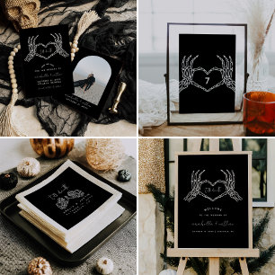 Gothic Save the Date, Black Save the Date Wedding Einladung