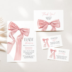 Invitation Pink Bow C’est un Baby shower féminin