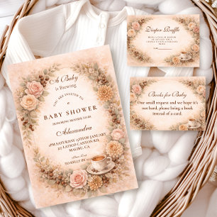 Serviette En Papier Fête de Naissance Bohème Neutre Un Bébé Est En Rou