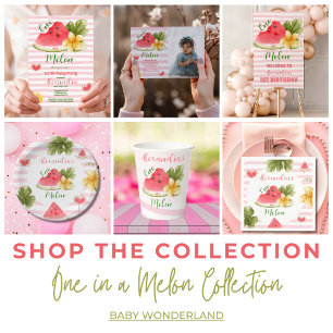 Foto Wasserfarbe Eins in einem Melone Erstgeburt Dankeskarte