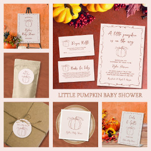 Serviette En Papier Citrouille Automne Automne Main tiré Baby shower D