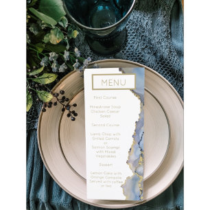 Eleganter Glitzer Dusty Blue Gold Einladung