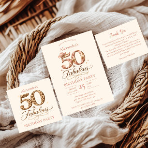 Carte De Remerciements Cowgirl de l'Ouest 50 ans & Fabulux Anniversaire