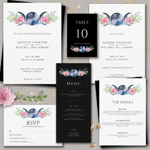 Cartons Réponse Mariage métaphysique floral de rose de phase de lu