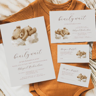 Invitation Aquarelle mignonne Ours en peluche Baby shower neu