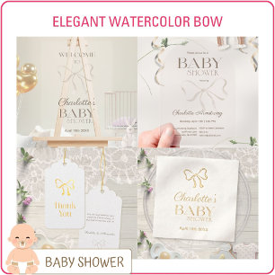 Faire-part de Baby Shower Arc en Rose Poussiéreuse