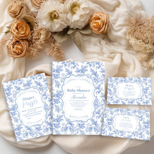 Toile De Jouy Woodland Babydusche Einladung