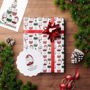 Merry Catmas Funny Christmas Kitten Tree Poster