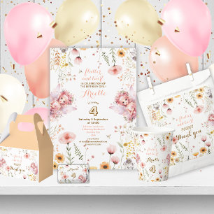 Invitation Pastel Fairy jardin fleuri thé fête anniversaire