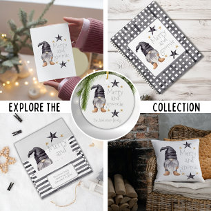 Bauernhof Winter Wasserfarbengenom zu Weihnachten Folien Feiertagskarte