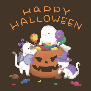 Halloween Illustration: Boo-Woof (Walisischer Korg Einladung