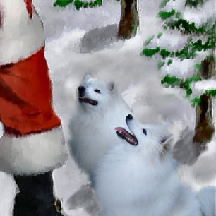 American Eskimo Dog Weihnachtsgeschenke Feiertagskarte