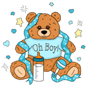 Niedlich Blue Boy's Teddy Bear Baby Shower Einladu Einladung