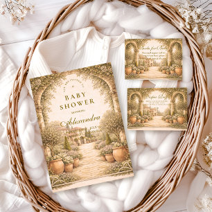Vintage-Garten-Blumen Baby-Party Einladung
