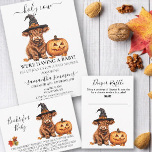 Invitation Saint-Vache Halloween Highland Calf Baby shower