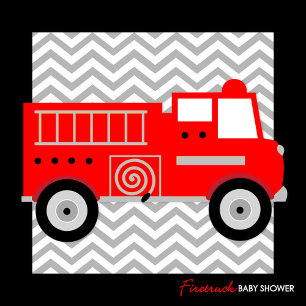 Invitation Camion d'incendie Sound the Alarm Boy Baby shower 