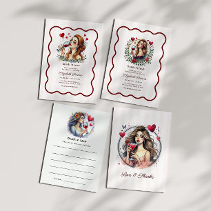 Invitation Week-end de célibataire au vin rouge ivre d'amour
