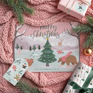 Fa La Snow Angel Woodland Tiere Spaß Winter Geschenkanhänger