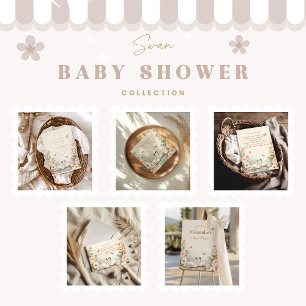 Carte D'accompagnement Élégant chevalet de diapper floral du lac des cygn