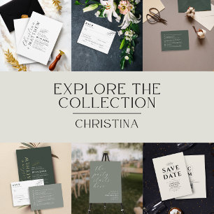 Invitation Moderne minimaliste Mariage vert