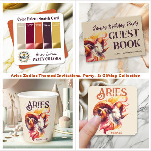Aries Ram Watercolor Zodiac Sign Custom Geburtstag Quadratischer Aufkleber