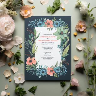 Serviette En Papier Saumon floral Whimsical Mariage bleu vert